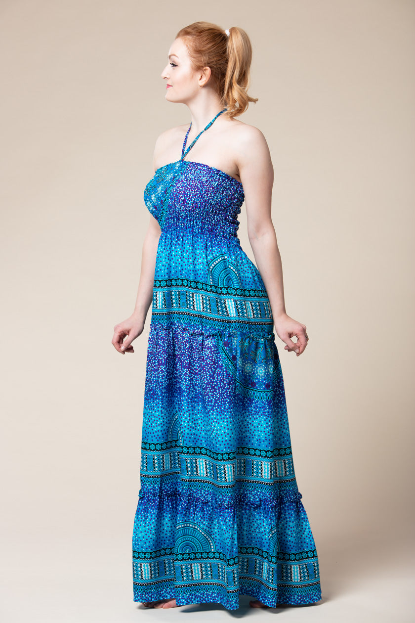 Chakra Blue Artisan Bandeau Maksimekko