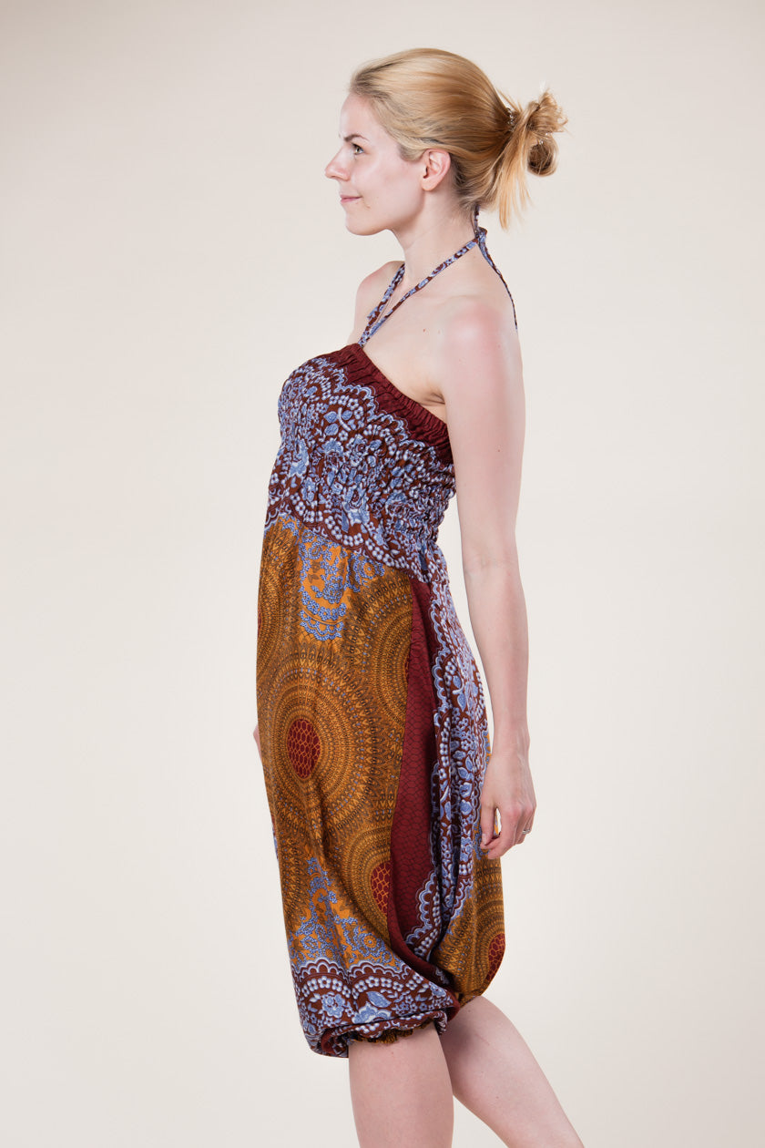 Mandala Bronze Artisan Jumpsuit Harem Pants