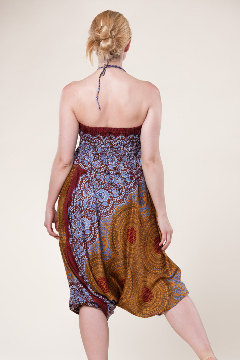 Mandala Bronze Artisan Jumpsuit Harem Pants