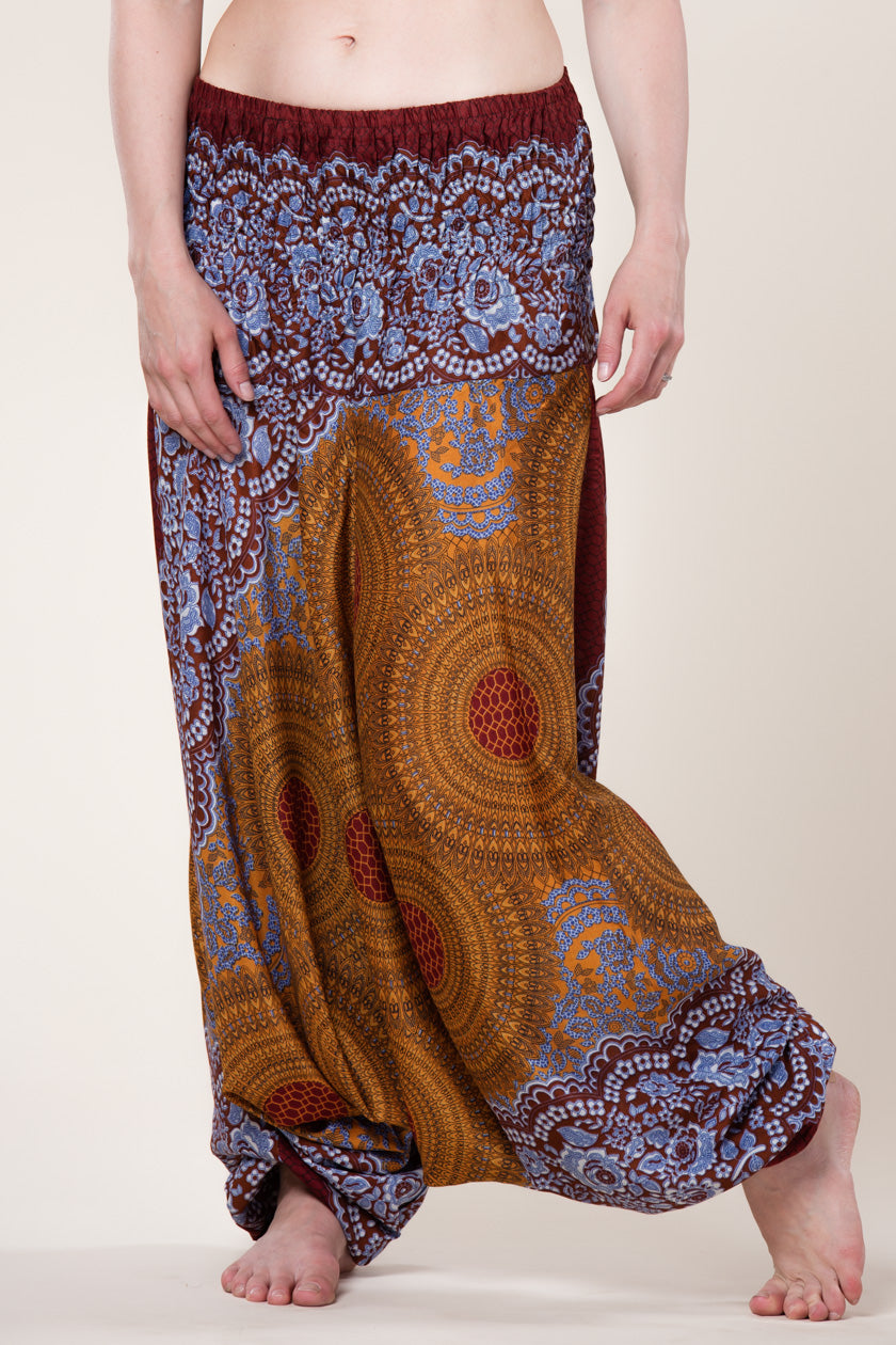 Mandala Bronze Artisan Jumpsuit Harem Pants