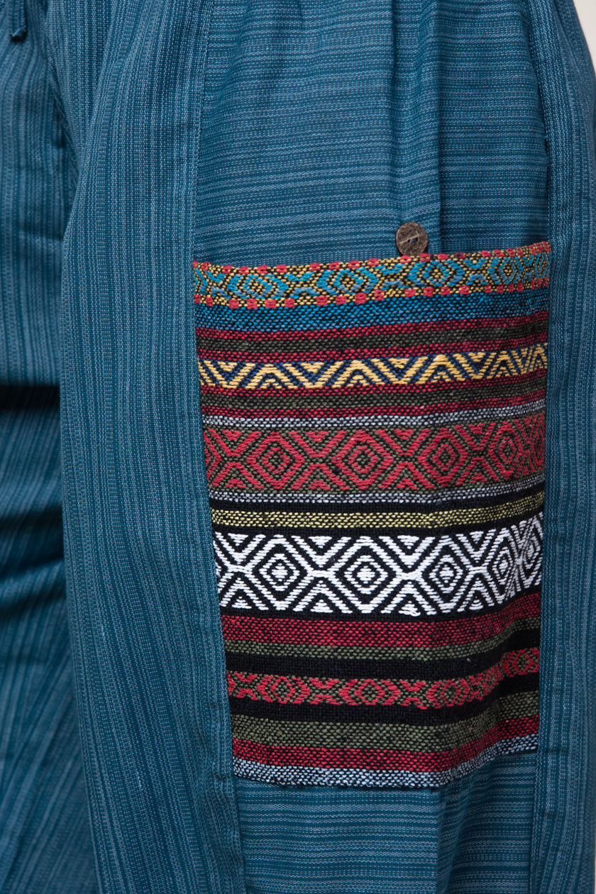 Hill Tribe Unisex Blue Artisan Harem Pants