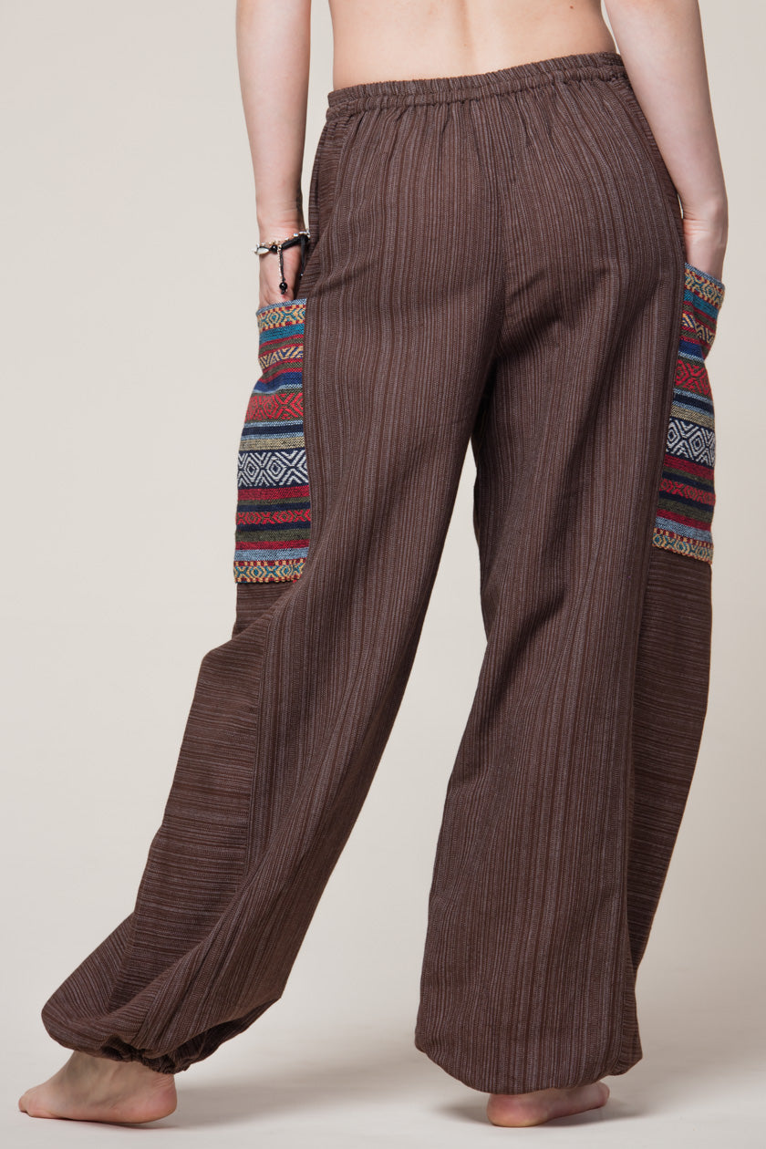 Hill Tribe Unisex Brown Artisan Harem Pants