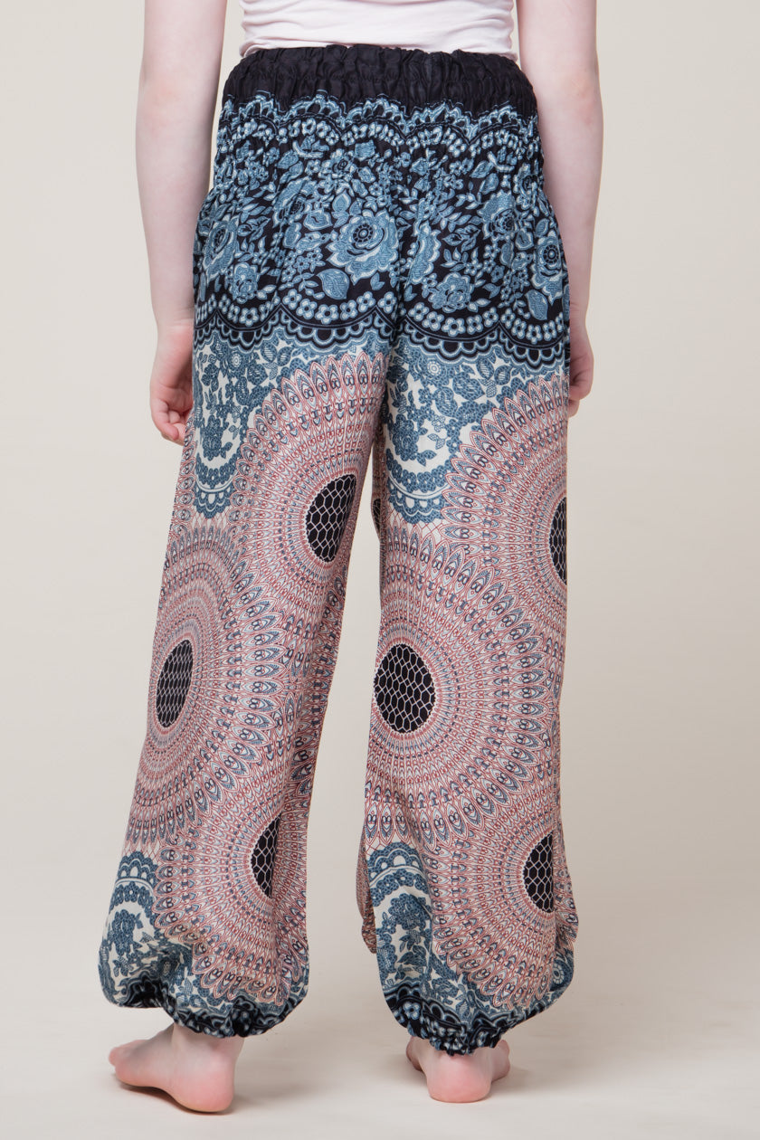 Kids Mandala Silver Artisan Harem Pants