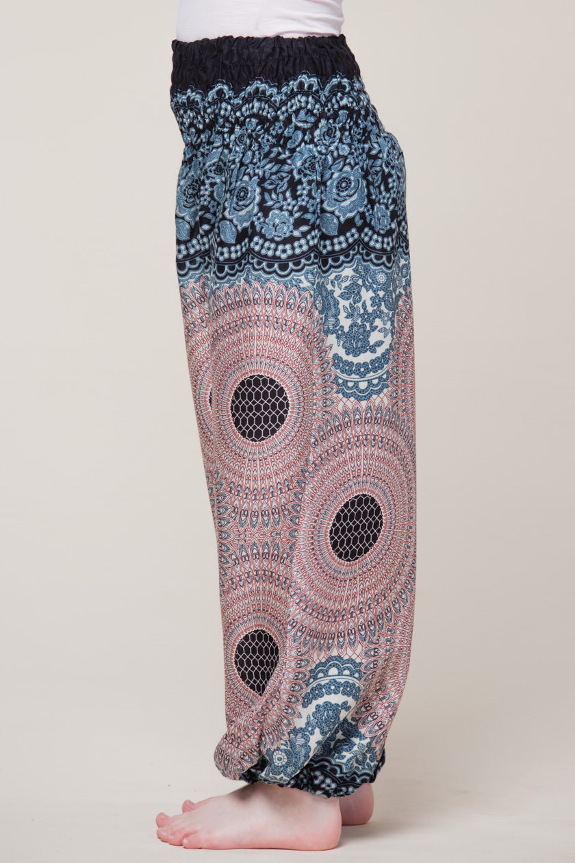 Kids Mandala Silver Artisan Harem Pants