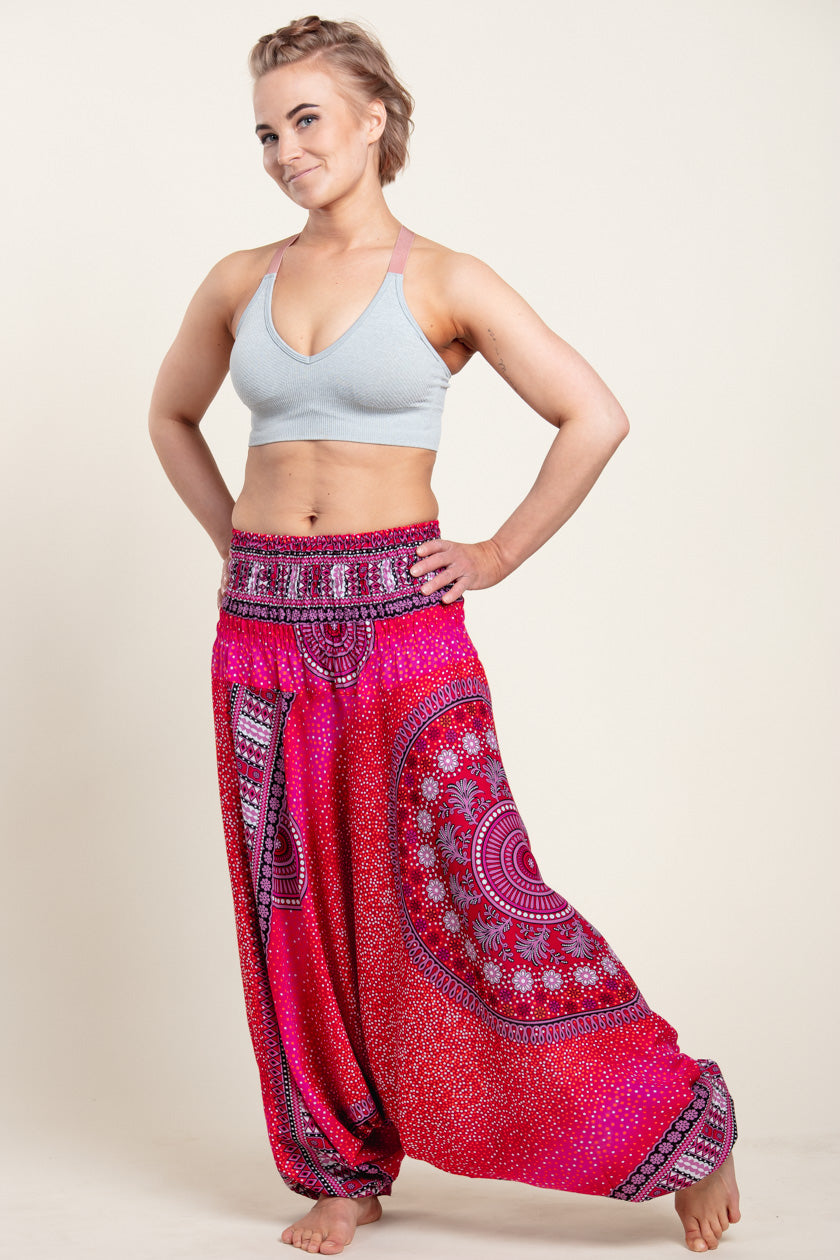 Chakra Pink Artisan Jumpsuit Harem Pants