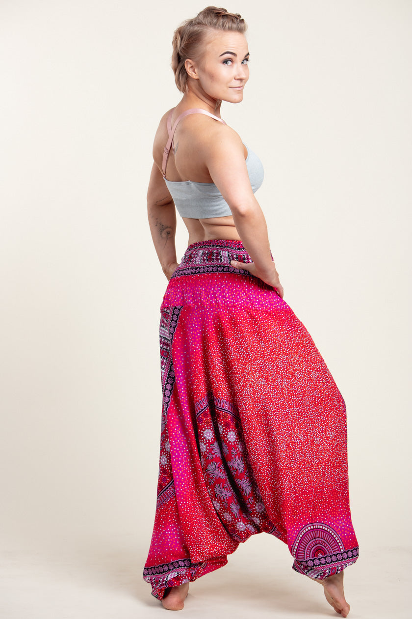 Chakra Pink Artisan Jumpsuit Harem Pants
