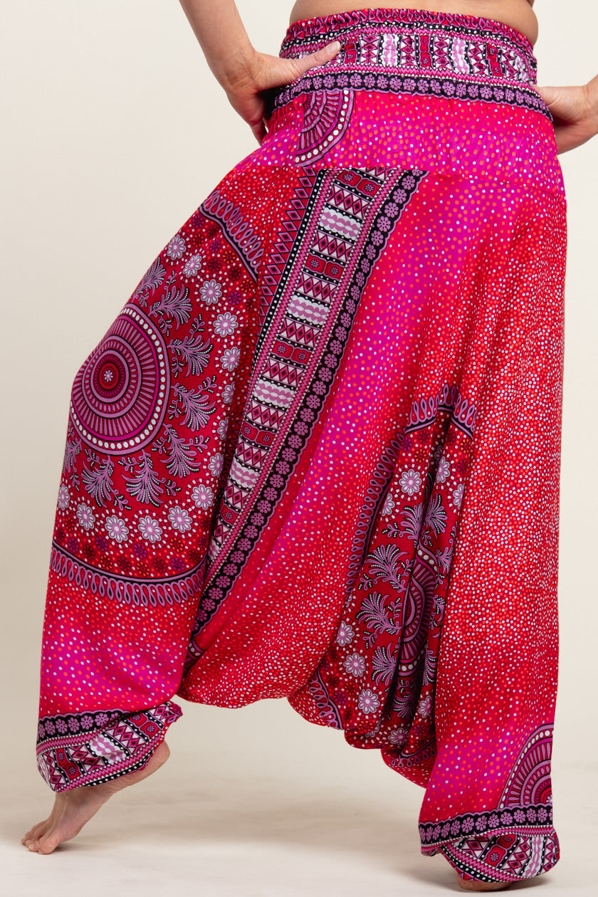 Chakra Pink Artisan Jumpsuit Harem Pants