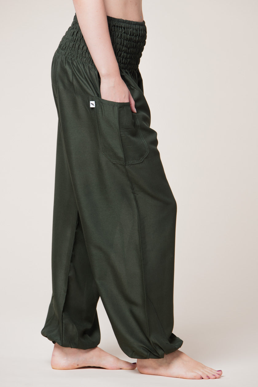 Boho Green Artisan Harem Pants