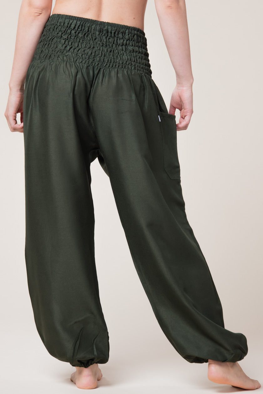 Boho Green Artisan Harem Pants