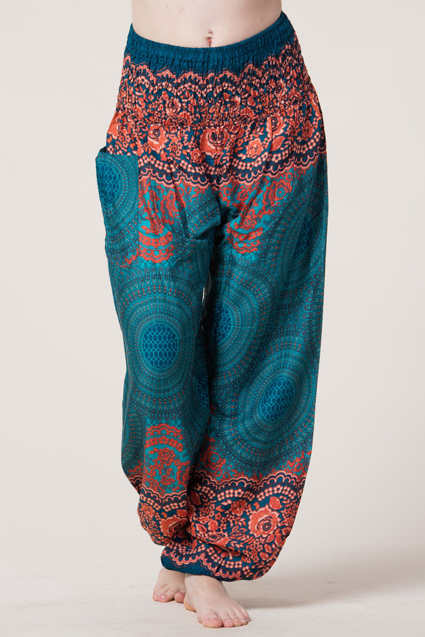 Mandala Teal Artisan Haaremihousut