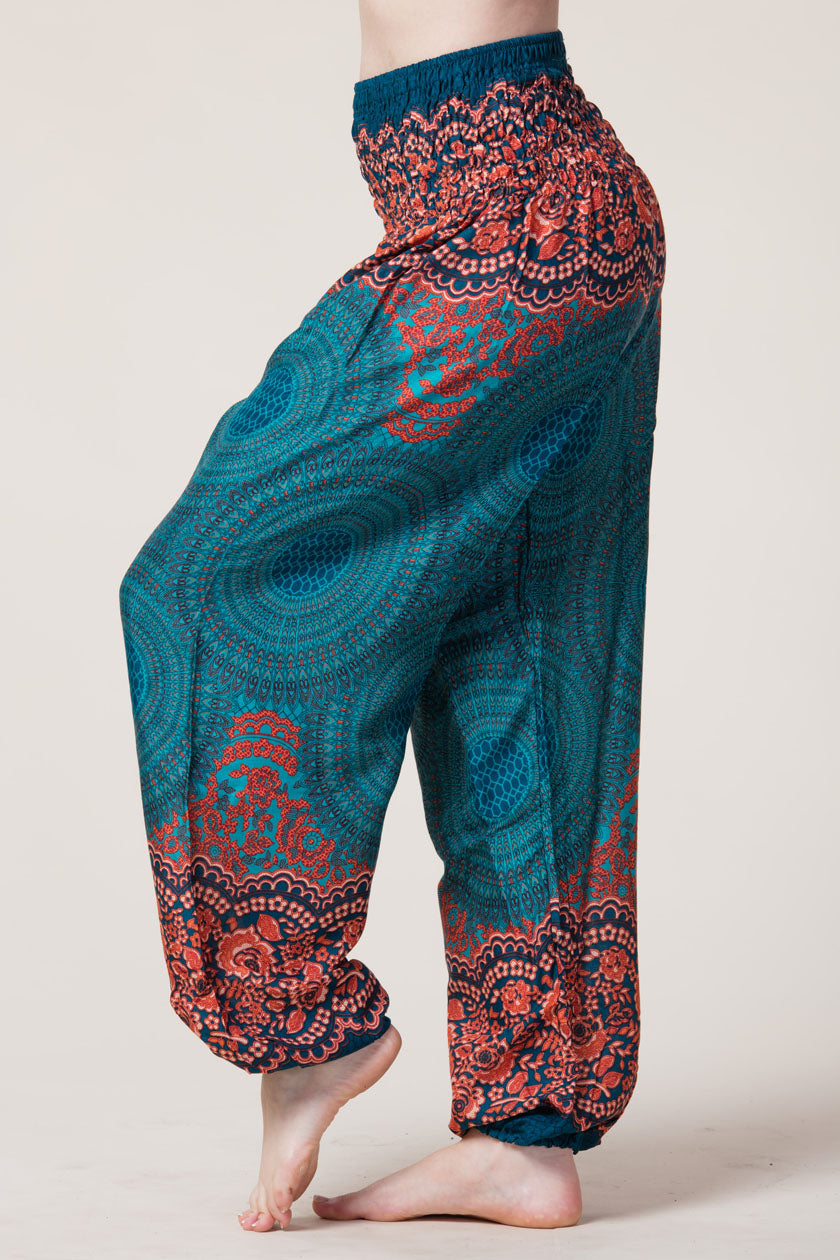 Mandala Teal Artisan Haaremihousut