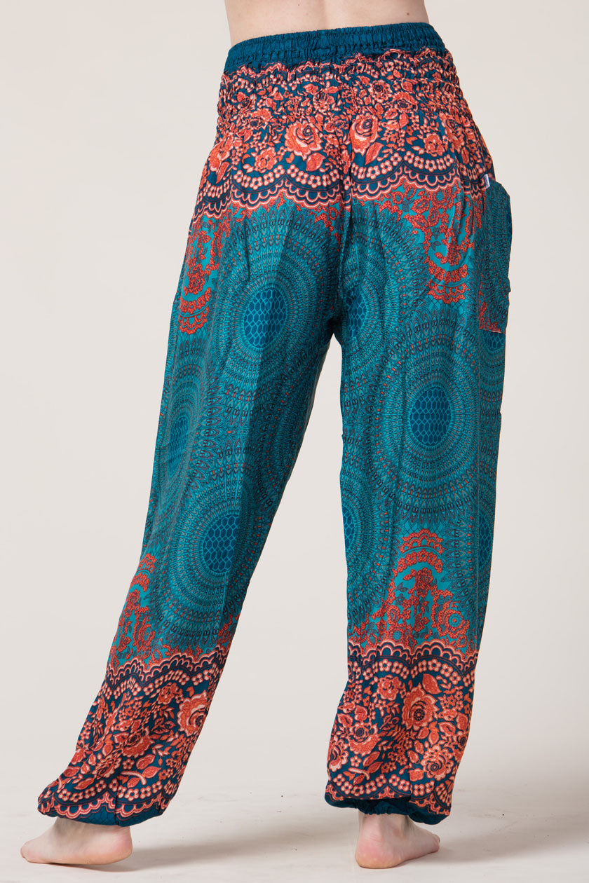 Mandala Teal Artisan Haaremihousut