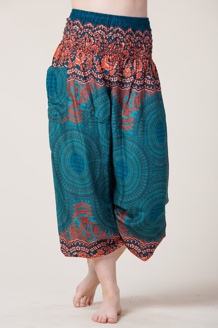 Mandala Teal Artisan Haaremihousut