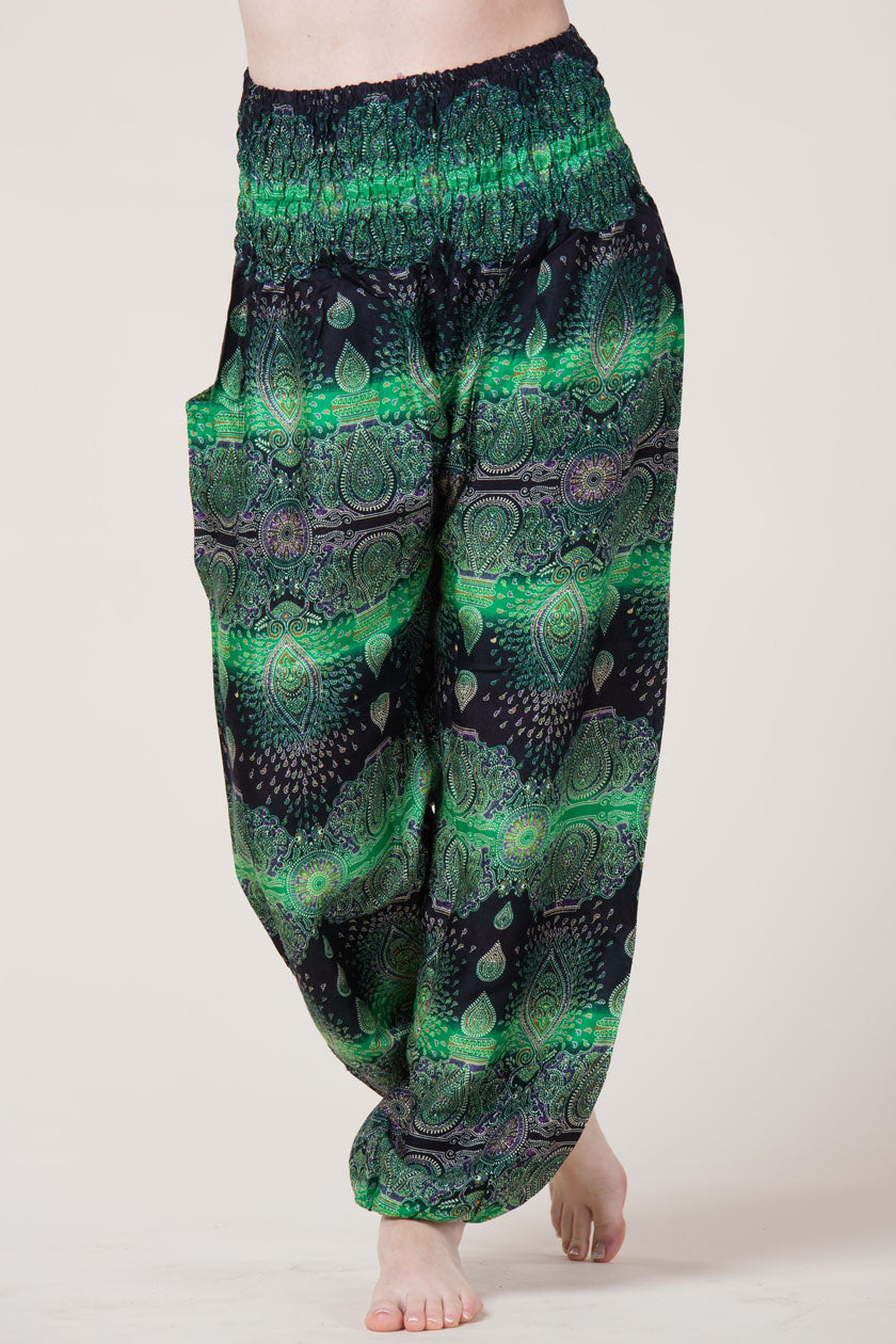 Paisley Green Artisan Harem Pants