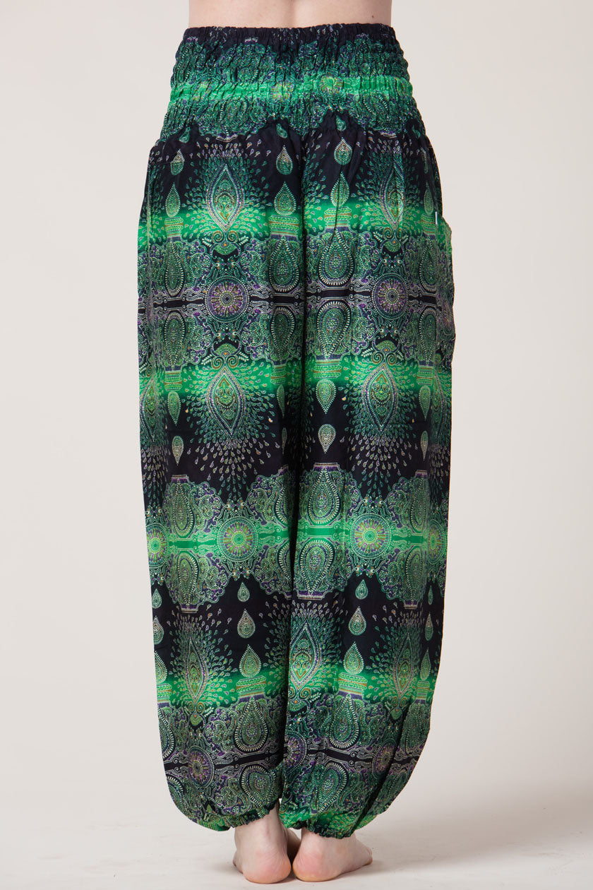 Paisley Green Artisan Harem Pants