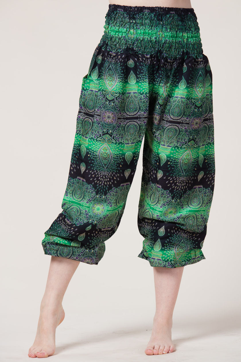 Paisley Green Artisan Harem Pants