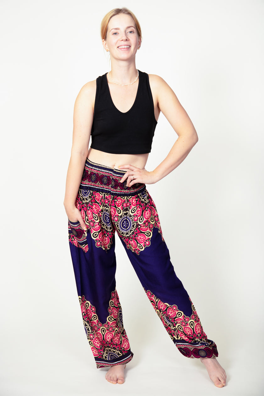 Peony Mandala Indigo Artisan Harem Pants