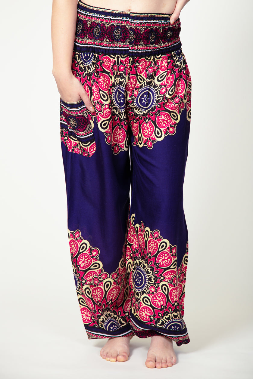 Peony Mandala Indigo Artisan Harem Pants