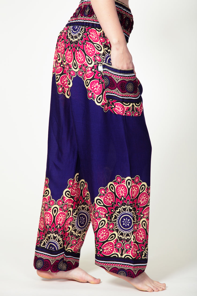 Peony Mandala Indigo Artisan Harem Pants