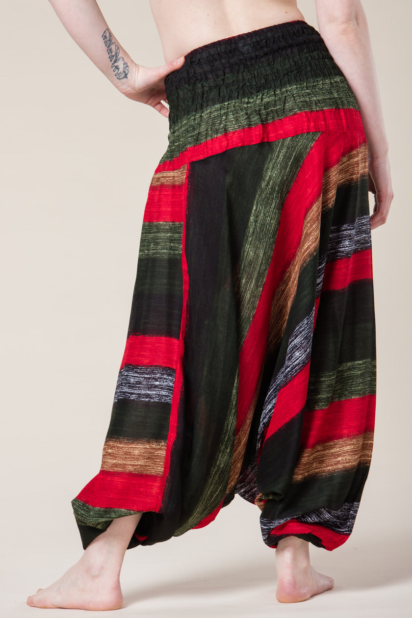 Striped Green Artisan Jumpsuit Harem pants