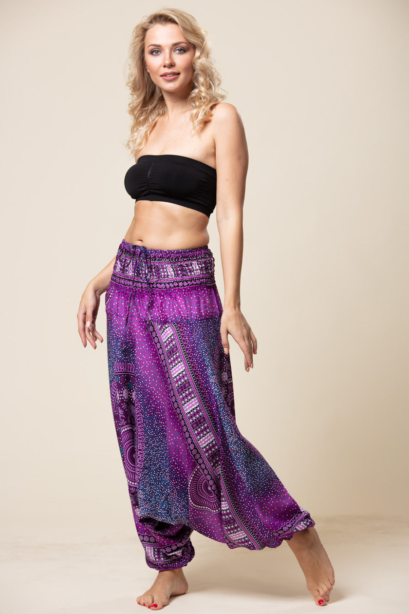 Chakra Purple Artisan Jumpsuit Harem Pants