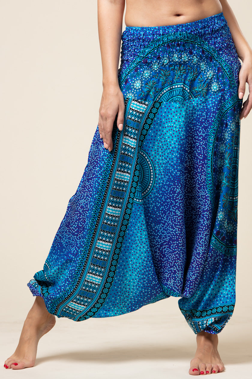 Chakra Blue Artisan Jumpsuit Harem Pants