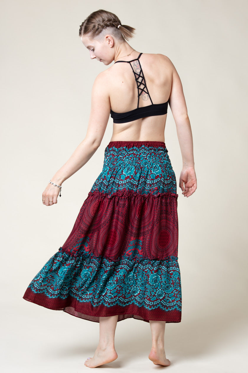 Mandala Red Artisan Skirt
