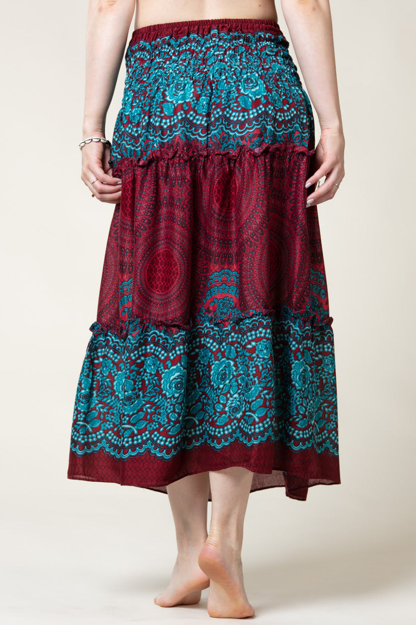 Mandala Red Artisan Skirt