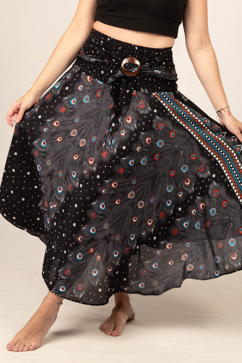 Boho Black Artisan Kjol
