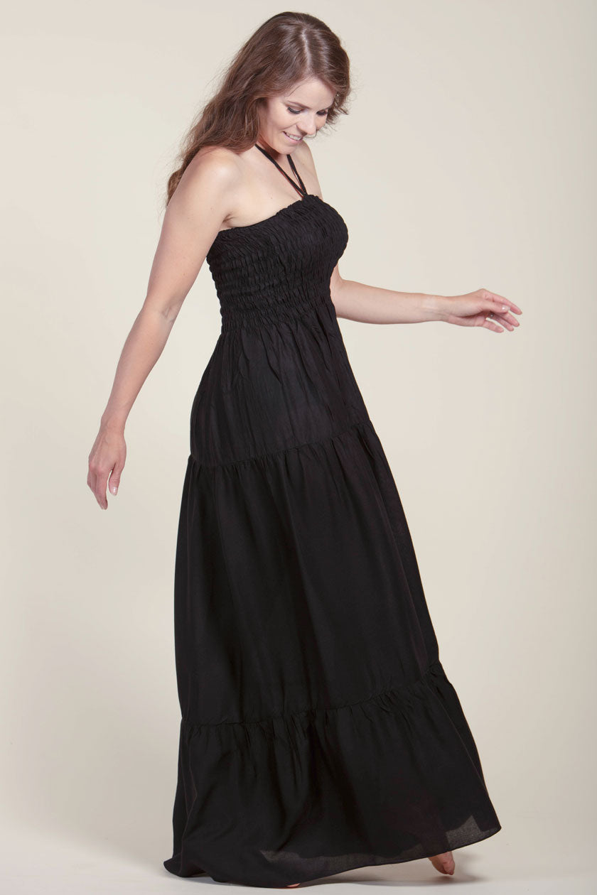Boho Black Artisan Bandeau Maksimekko