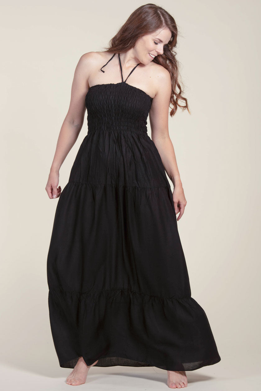Boho Black Artisan Bandeau Maksimekko