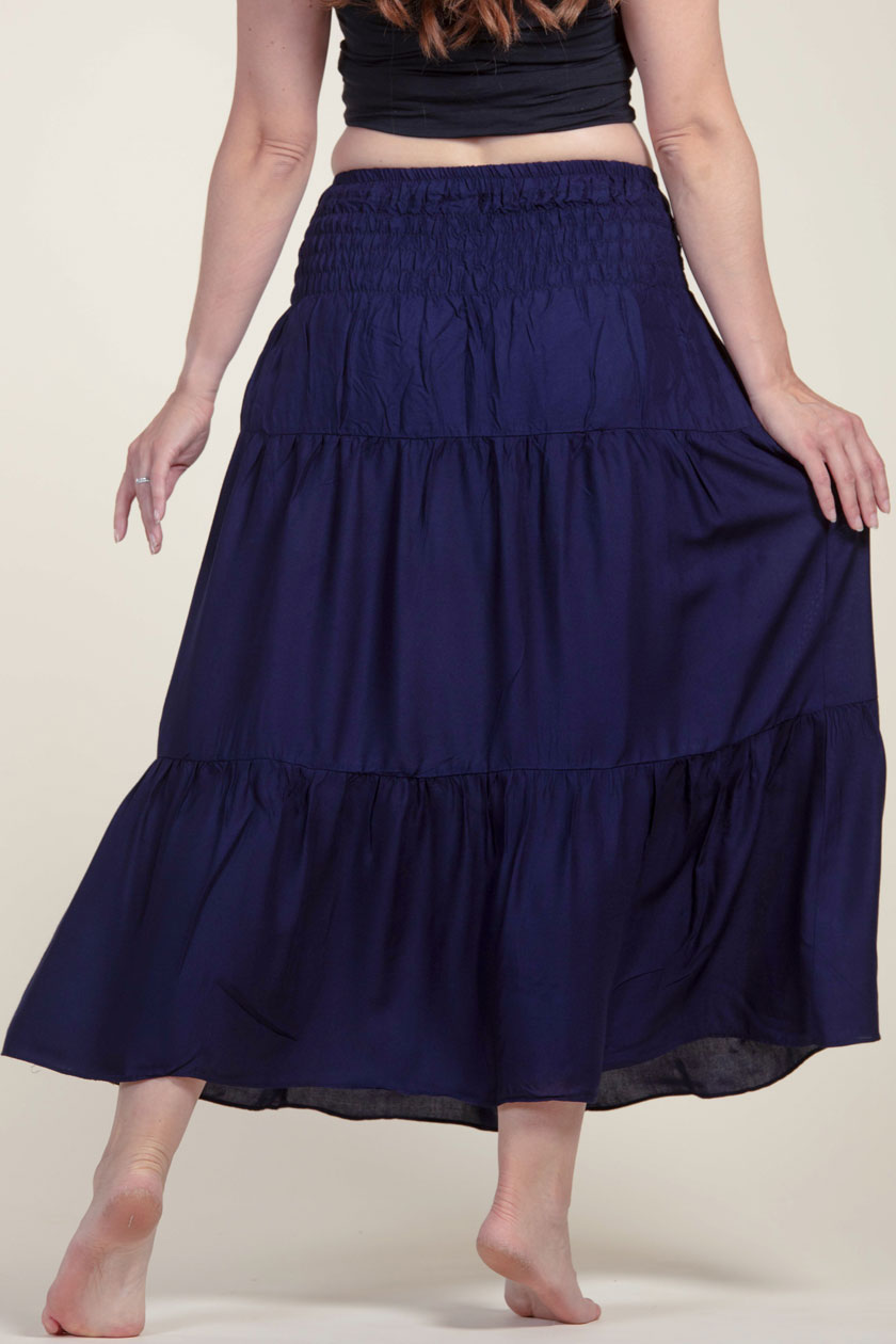 Boho Navy Artisan Skirt