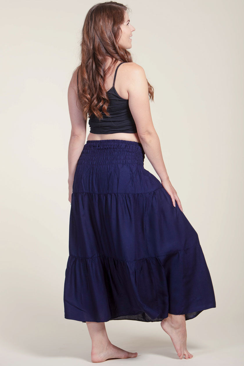 Boho Navy Artisan Skirt