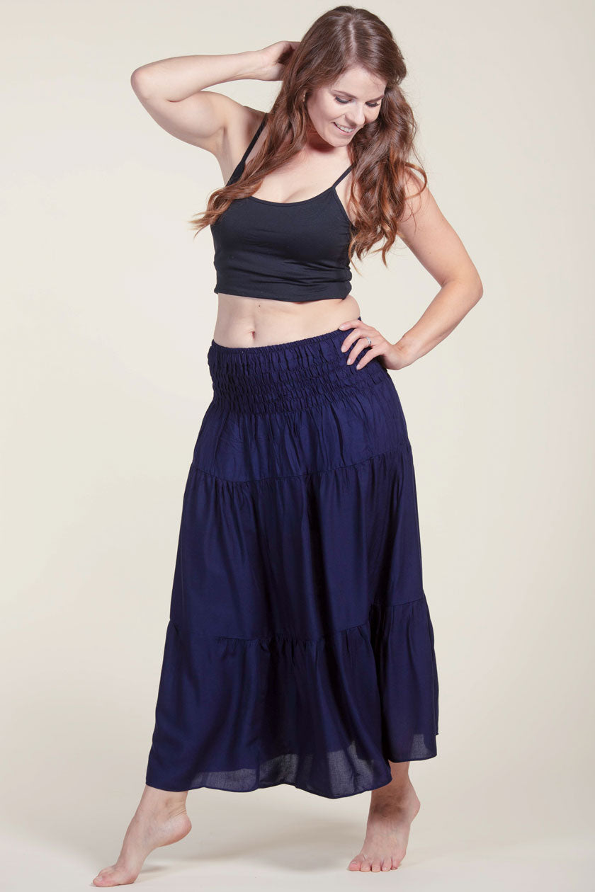 Boho Navy Artisan Skirt