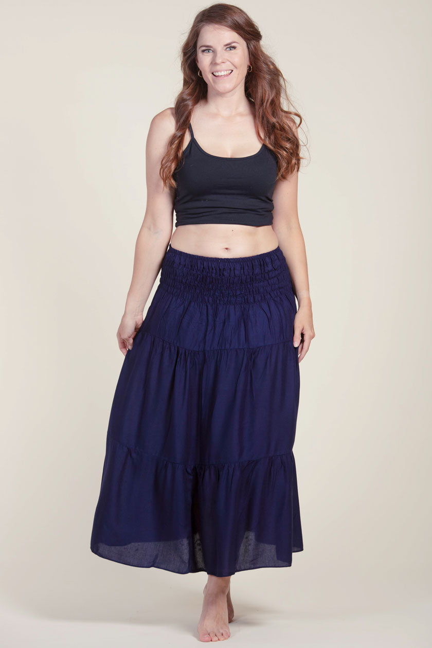 Boho Navy Artisan Skirt