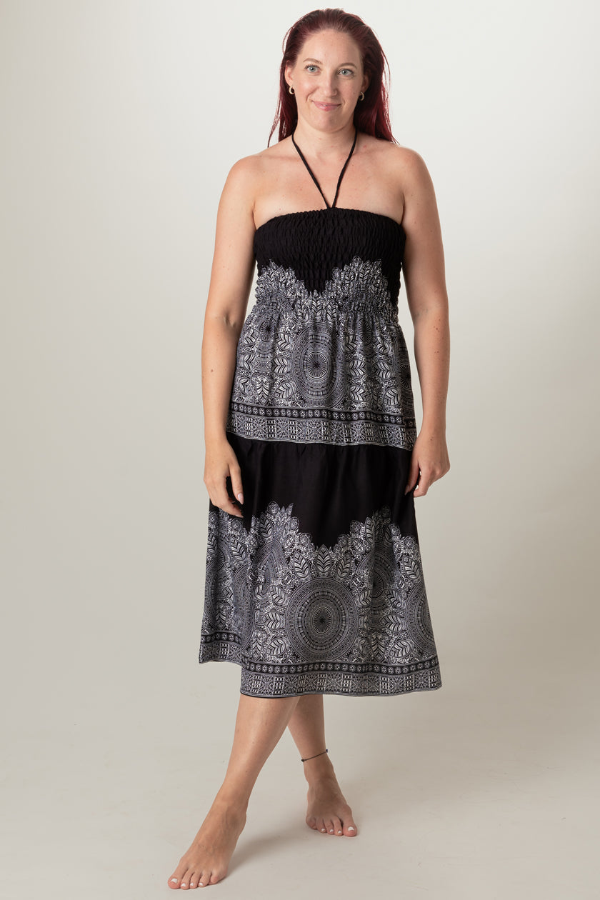 Border Mandala Black Artisan Bandeau Midimekko