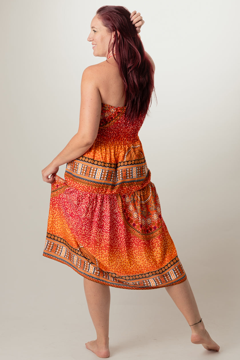 Chakra Orange Artisan Bandeau Midimekko
