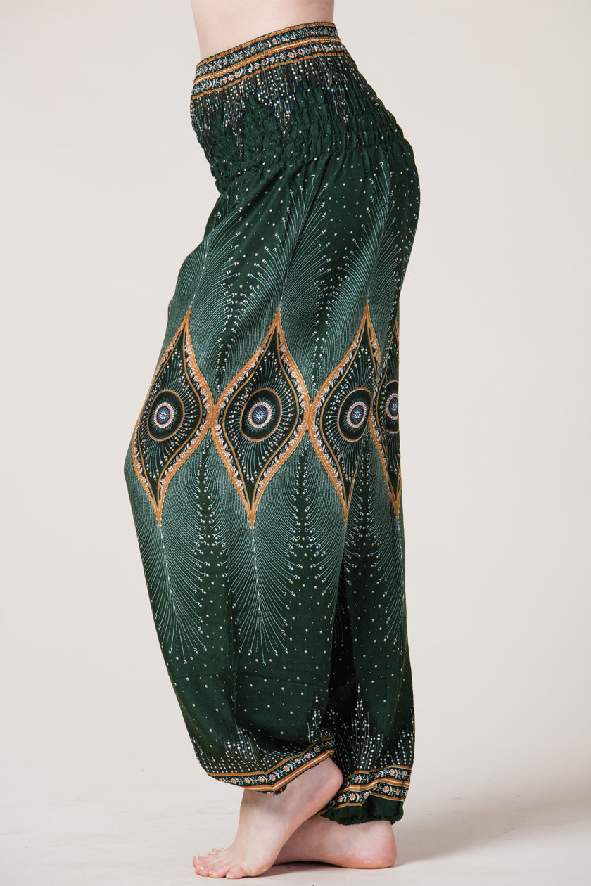 Diamond Peacock Green Artisan Haaremihousut