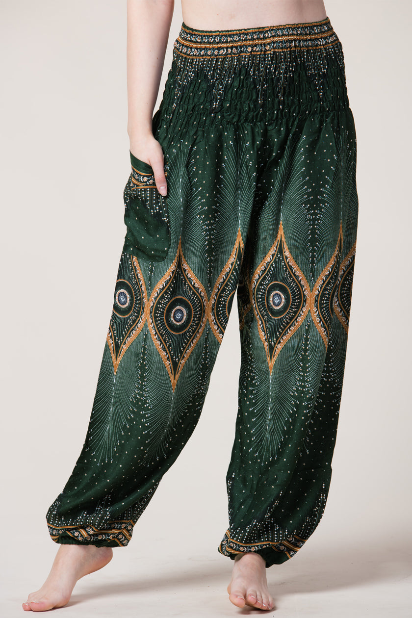 Diamond Peacock Green Artisan Haaremihousut