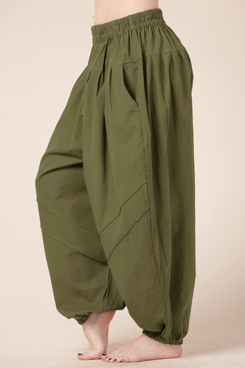Djinn Olive Bomulls Artisan Harembyxor