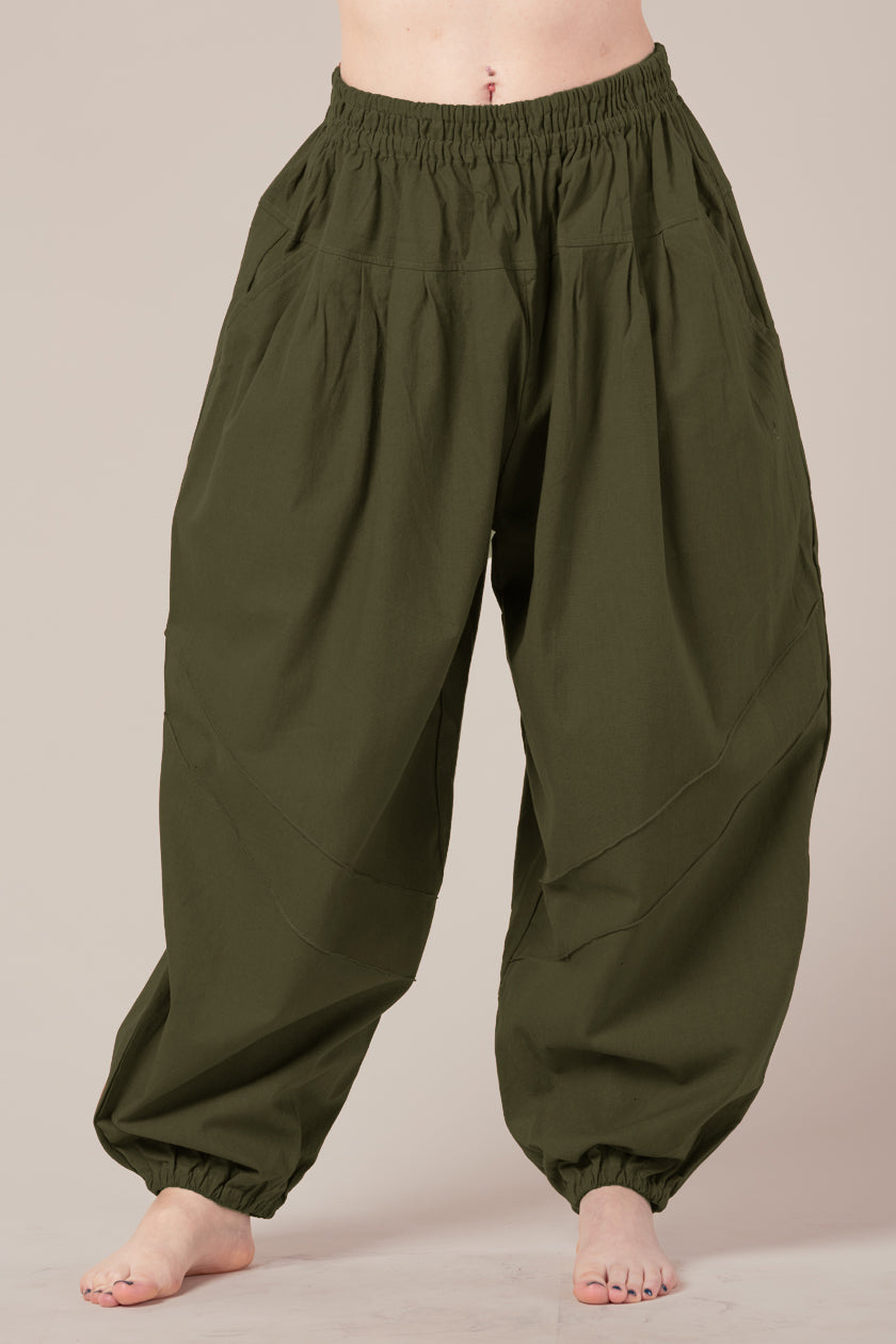 Djinn Olive Bomulls Artisan Harembyxor