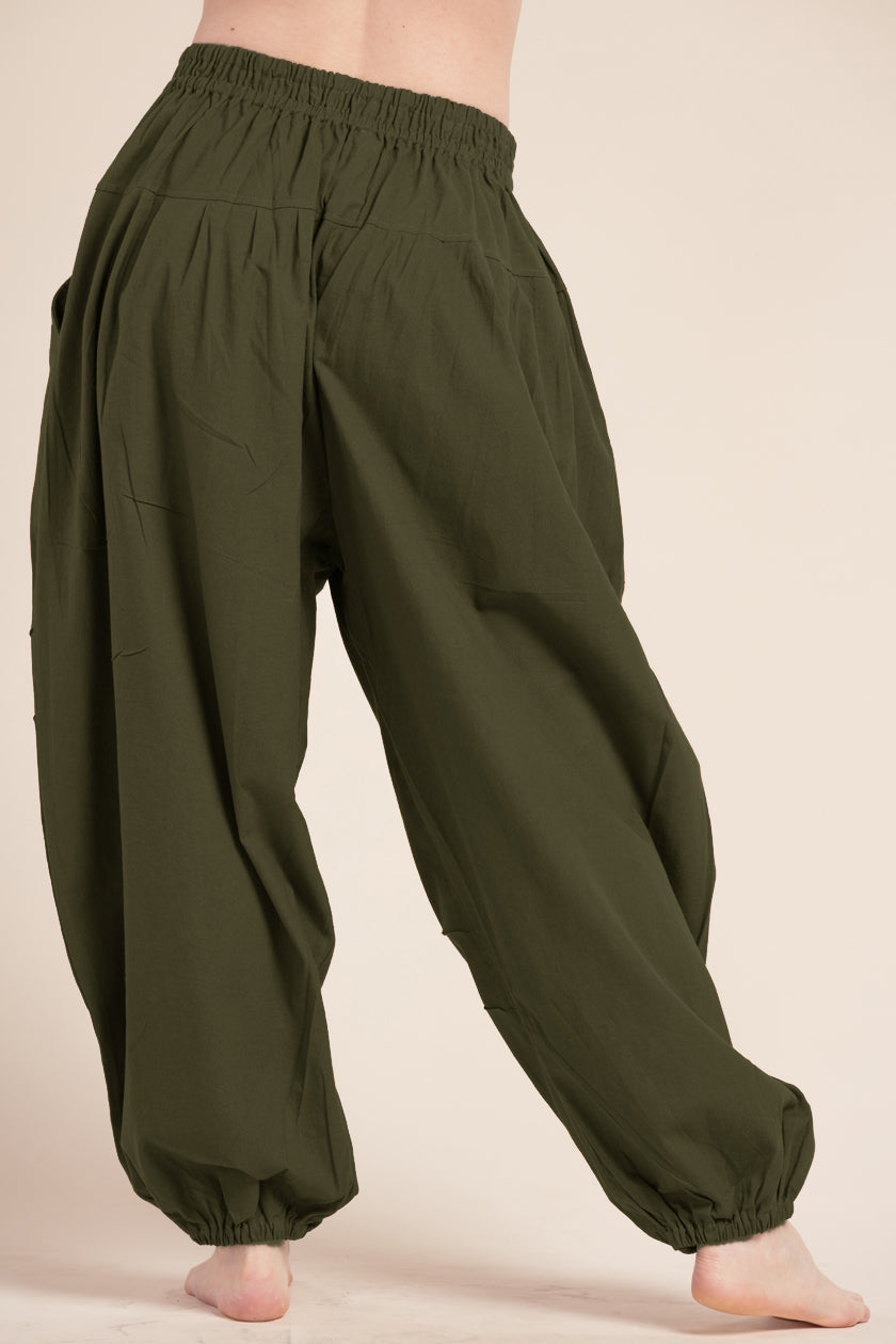 Djinn Olive Bomulls Artisan Harembyxor