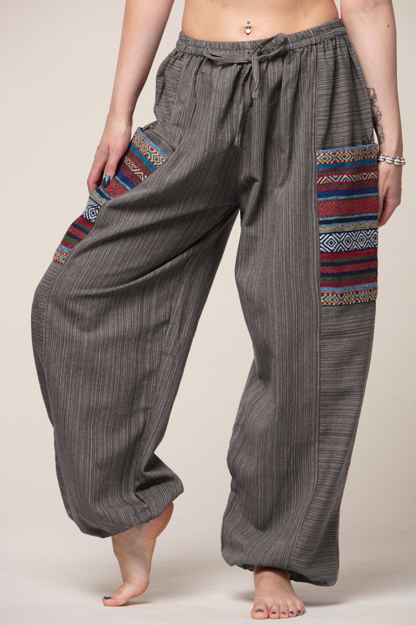 Hill Tribe Unisex Gray Artisan Haaremihousut