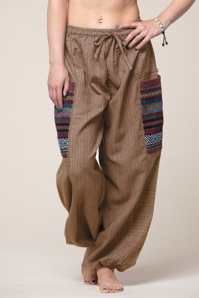Hill Tribe Unisex Khaki Artisan Haaremihousut
