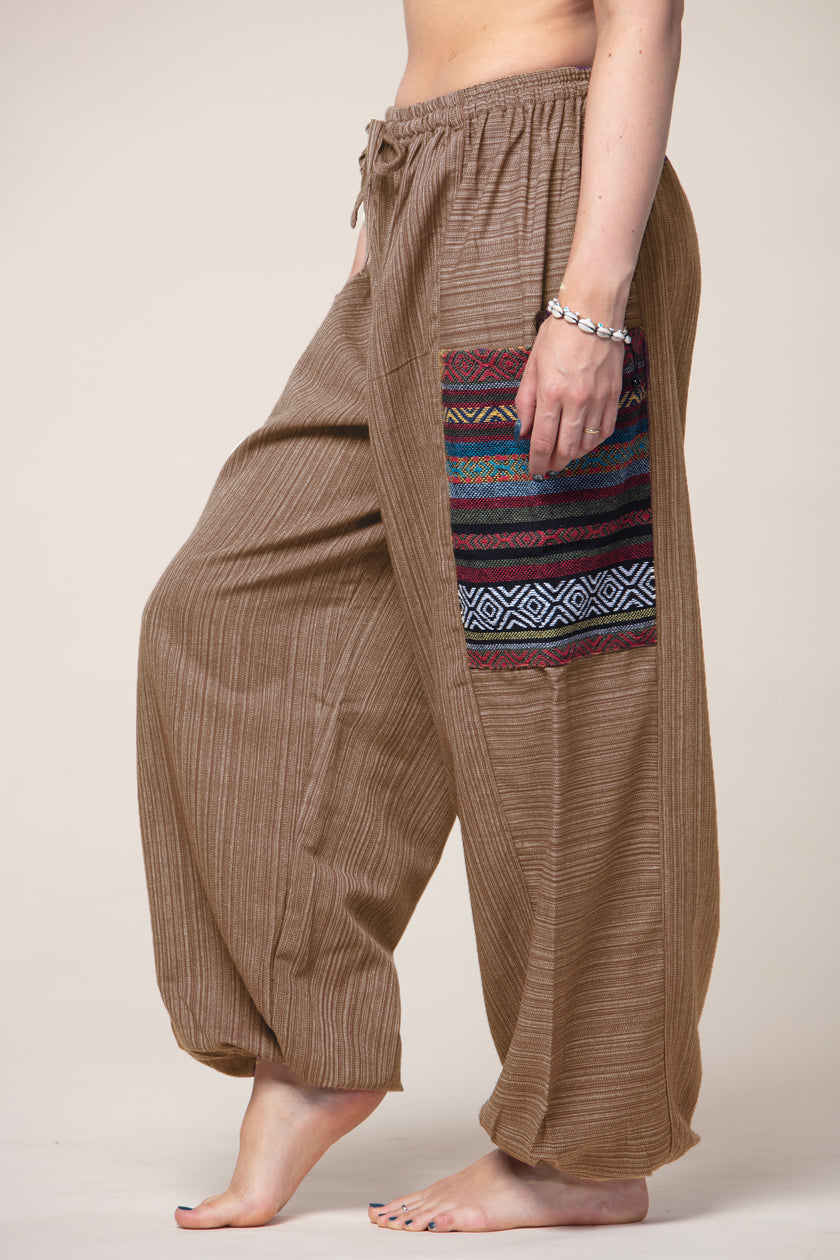 Hill Tribe Unisex Khaki Artisan Haaremihousut