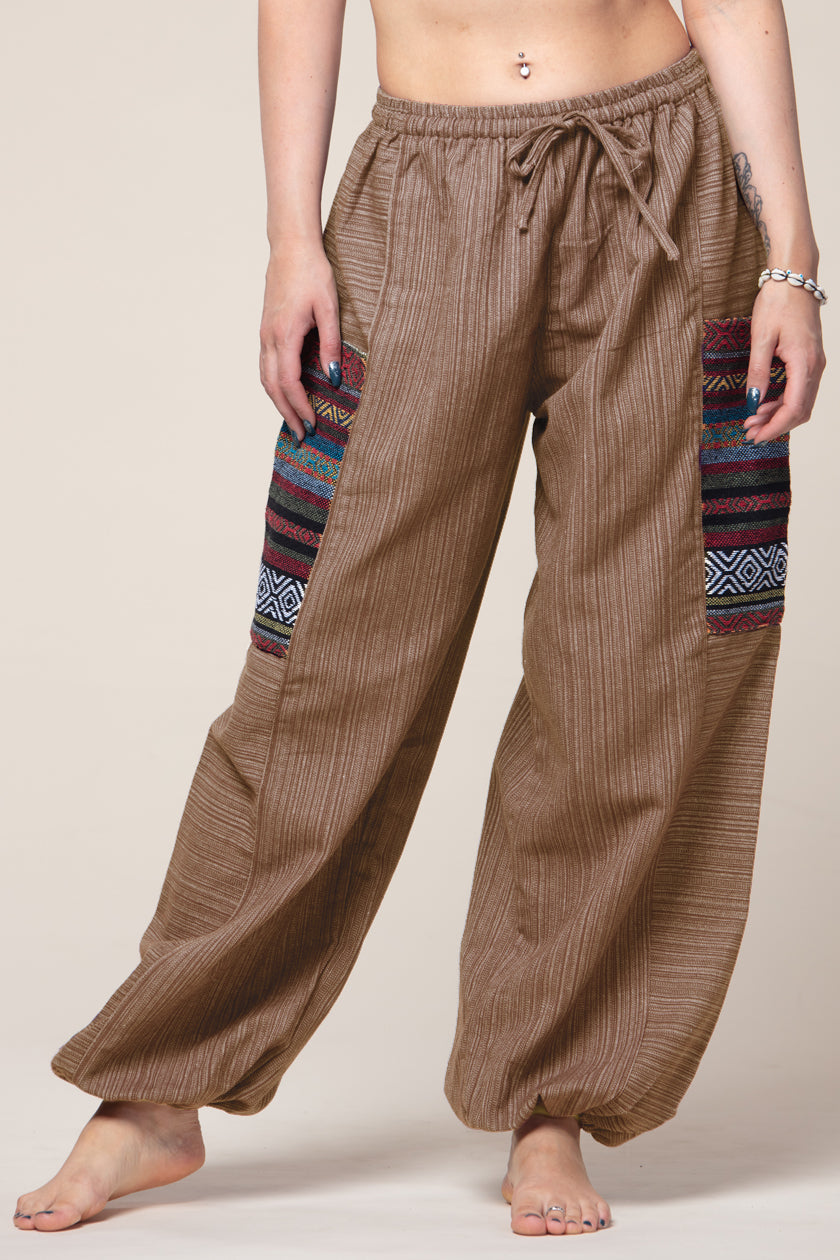Hill Tribe Unisex Khaki Artisan Haaremihousut