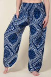 Long Bandanna Paisley Navy Artisan Haaremihousut