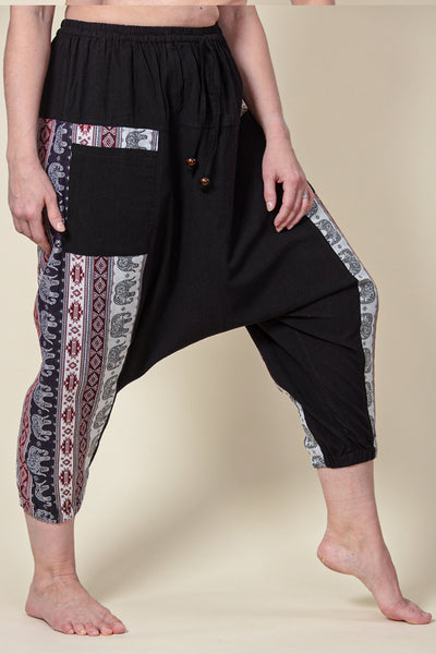 Aztec Elephant Black Medium Low Cut Haaremihousut