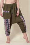 Aztec Elephant Olive Medium Low Cut Haaremihousut