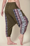 Aztec Elephant Olive Medium Low Cut Haaremihousut